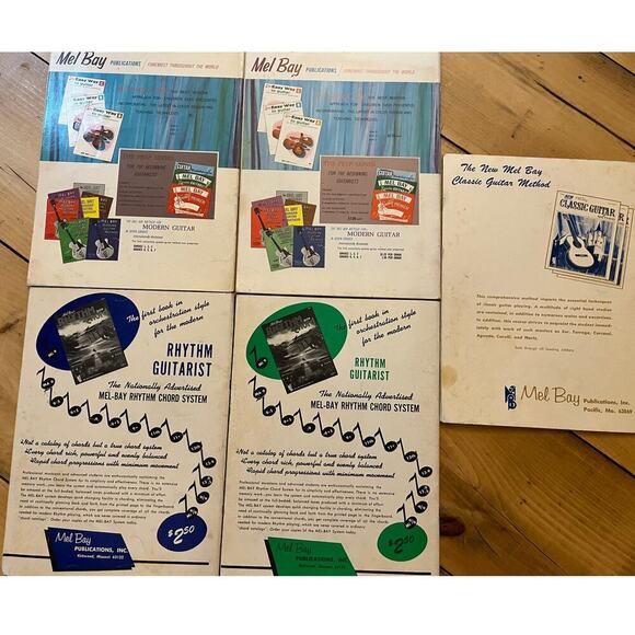 Vintage Guitar Lesson books lot of 5. Mel Bays. Paperback. music - Picture 2 of 2